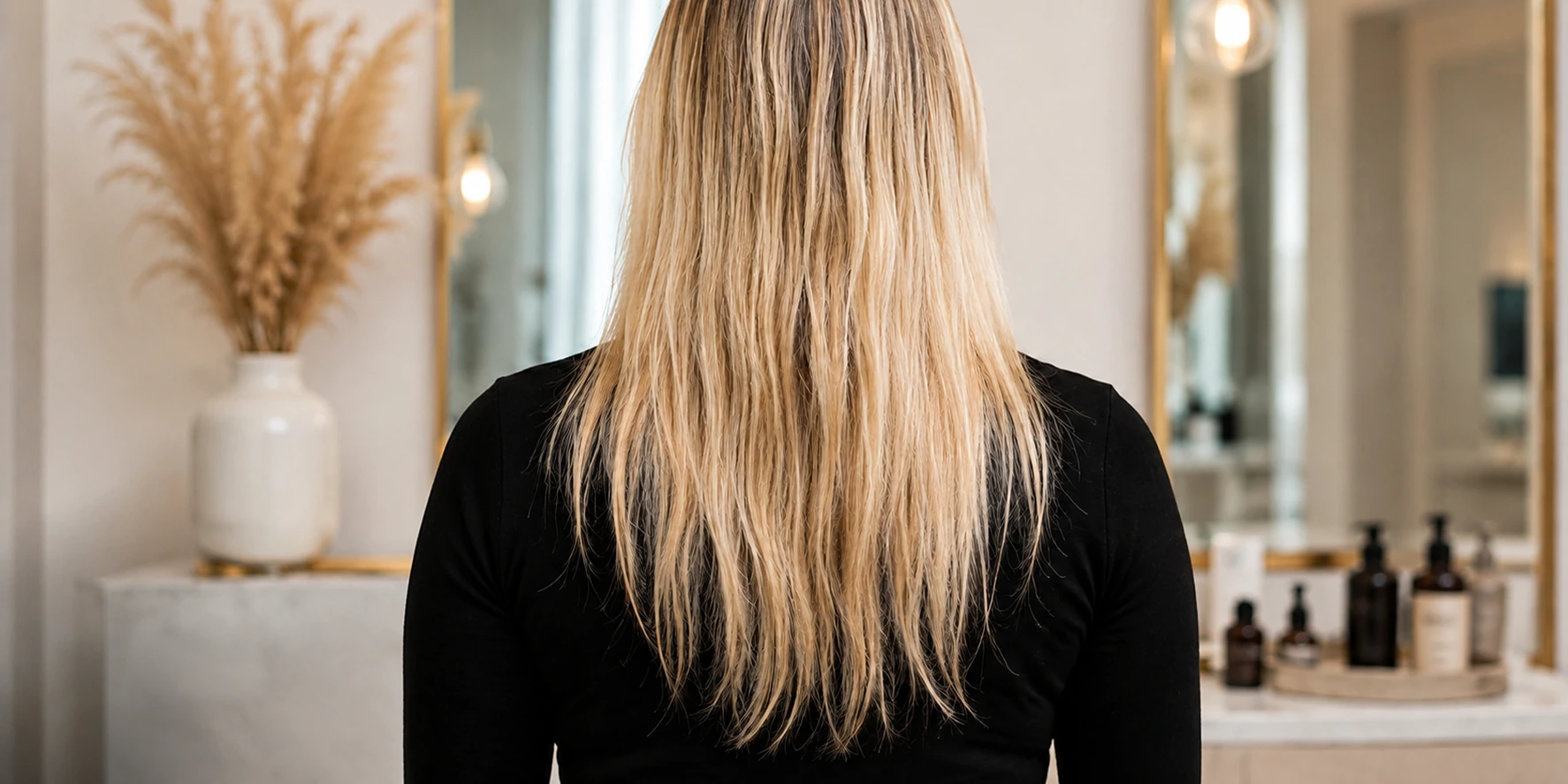 Hair before extension installation