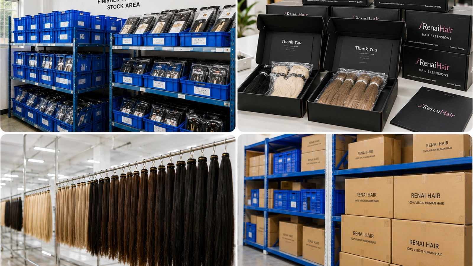Renai Hair finished product inventory and warehouse